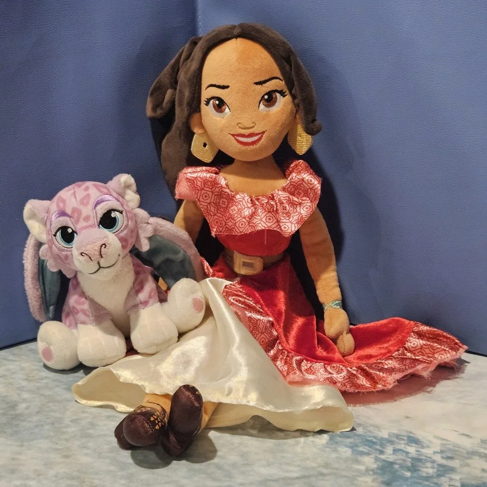 Disney Elena of Avalor Plush Doll + Mingo Baby Jaquin Plush Bundle